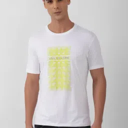 V Dot White Cotton Slim Fit Printed T-Shirt-image-46