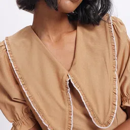 glitchez Collar Crush Textured A-Line Mini Dress image 3