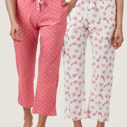 Dreamz by Pantaloons Pink White Cotton Printed Pyjamas-image-99