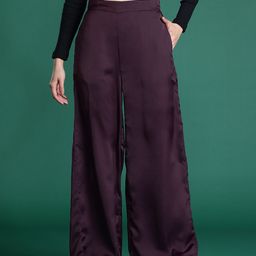 DressBerry Women High-Rise Satin Finish Regular Trousers-picture-26