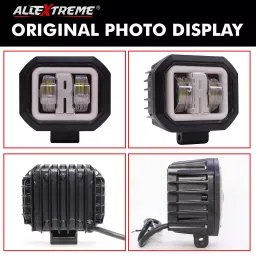 AllExtreme EXTC20F2 LED White Fog Light Spot Beam 20W Projector Lens Heavy Duty Waterproof Driving Lamp for Motorcycle Bike Car SUV (2 Pcs, Red & Amber) image 2