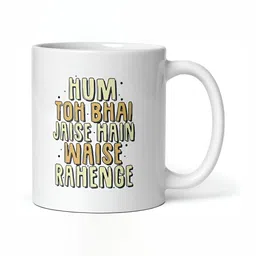 Mr UVD White & Yellow Typography Printed Ceramic Glossy Mug 350 ml image 3