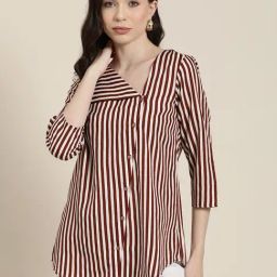 Qurvii Wine & White Striped Shirt-picture-34