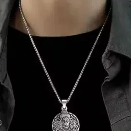kazare Rhodium-Plated Circular Pendants image 3
