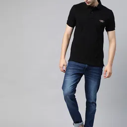 U.S. Polo Assn. Men Black Brand Logo Pure Cotton T-shirt image 5