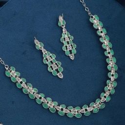 Aatmana AD-Studded Green Necklace & Earring Set-picture-38