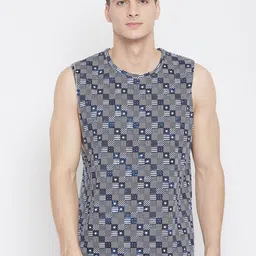 Hypernation Men Blue Printed Round Neck T-shirt-picture-11