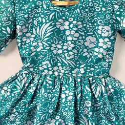 YK Floral Print Puff Sleeve Fit & Flare Dress image 5