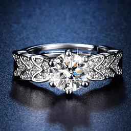 Jewels Galaxy Silver-Plated American Diamond Studded Solitaire Finger Ring-picture-42
