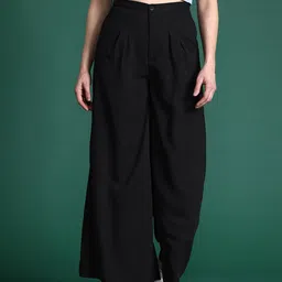 DressBerry Bizwear Women Flared Pleated Trousers-picture-17