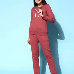 Sweet Dreams Maroon Printed Sports Track Suit-image-61
