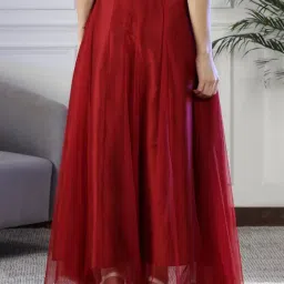NEUDIS Maroon Maxi Lehenga Skirt image 2