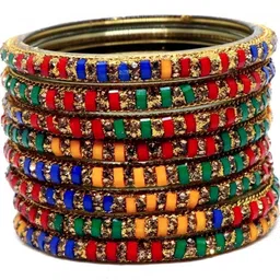 Shasmi Multi Glass Artificial Stones Bangle-picture-18