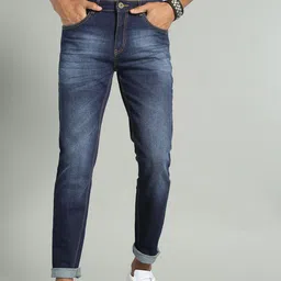 The Roadster Lifestyle Co Men Blue Slim Tapered Fit Mid-Rise Clean Look Stretchable Jeans-image-66