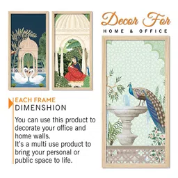 ArtVibes Red & Green 3 Pieces Printed Wooden Paintings Wall Art image 5