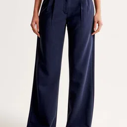 FNOCKS Women Relaxed Straight Leg Loose Fit High-Rise Pleated Trousers-image-49