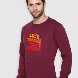 Obaan Men Typography Printed Round Neck Full Sleeves Pullover Sweatshirt image 2