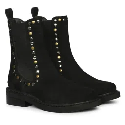 Saint G Womens Black Leather Ankle Chelsea Boots-image-47