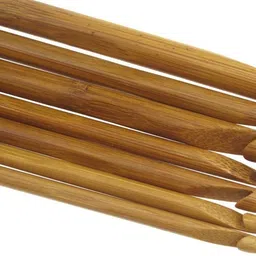 First Try 12 Size Bamboo Handle Crochet Hook Knit Craft Knitting Needle Weave Yarn 3-10mm 6'' Long (Set of 12) Multicolor image 4