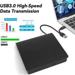 MICROWARE External CD Drive, USB 3.0 Portable CD/DVD +/-RW Drive Slim CD/VCD ROM Rewriter Burner Floppy Superdrive Compatible with Laptop Desktop PC Windows and Linux OS Apple Mac MacBook Pro image 3