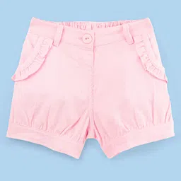 ToffyHouse Mid Thigh Length Solid Corduroy Shorts - Pink-picture-20