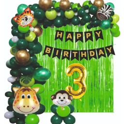 Bubble Trouble Jungle Animal Forest Theme 3rd Birthday Party Decorations - Pack of 51-picture-25