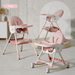 fab n funky High Chair with Rocking Function and Cushioned Seat - Pink-picture-15