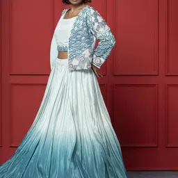 GloballyRonakRBafna Embroidered Sequinned Ready To Wear Lehenga Choli image 3