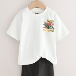 NEXT Boys Printed Cotton T-shirt with Shorts-picture-17