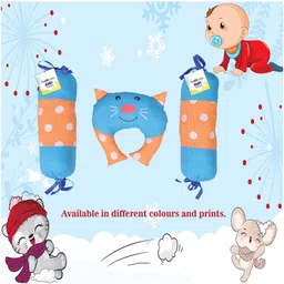 Babytoons New Born Baby Pillow for Head Shaping with 2 Matching Lot Pillows/Bolsters (0-6 Months) (Blue) image 2