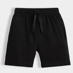 Orange Sugar 100% Cotton Knit Pack Of 2 Solid Shorts - Black & Grey image 3