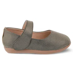 Jazzy Juniors Solid Velcro Closure Mary Jane Ballerinas - Gold image 4