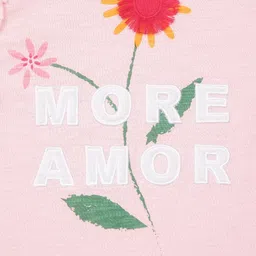 Under Fourteen Only Frilled Sleeves More Amor Floral Embroidered Top - Pink image 4