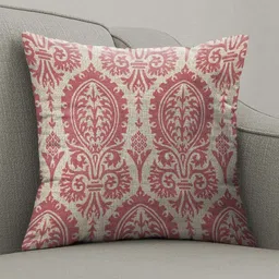 CASABLEU Beige & Rose Pink 2 Pieces Ethnic Motifs Square Cushion Covers-image-29