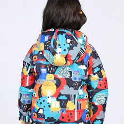 Babyhug Full Sleeve Hooded  Jacket with Abstract Print - Multicolour image 5