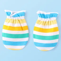 Babyhug 100% Cotton Interlock Knit Cap Mittens & Booties Set with Lion Print - Multicolor image 5