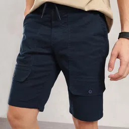 Nautica Men Solid Regular Fit Cargo Shorts-image-5