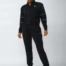 Reebok Black Cotton Sports Jacket Track Pants Set-image-43