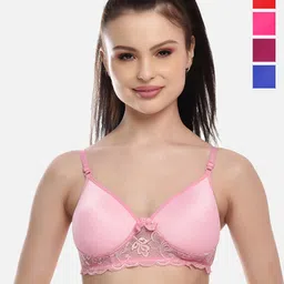FIMS Women  Blue & Pink Bra Lightly Padded-image-8