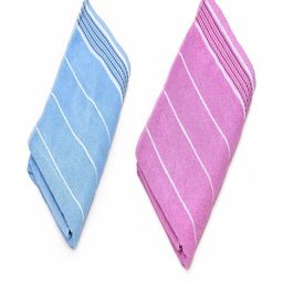 Myntra Elegant Homes Blue & Purple 2 Pieces Striped Cotton 500 GSM Towel Set-picture-8