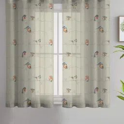 SPACES DRAPE STORY Elegent Digital Print Beige Polyester 5 ft Window Curtains - Set of 2-picture-14