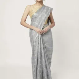 Rangmanch by Pantaloons Grey Woven Saree Without Blouse-image-25