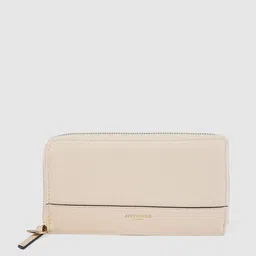 Accessorize Women Cream Textured Zip Around Wallet-picture-26