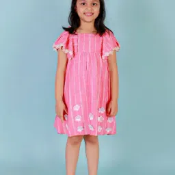Lil Drama Kids Pink Applique Dress-image-77