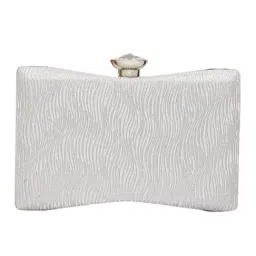 Globus Silver Embellished Small Party Box Clutch-image-34