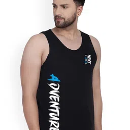 SLOWLORIS Pack Of 2 Printed Round Neck Bio Washed Innerwear Vests image 2