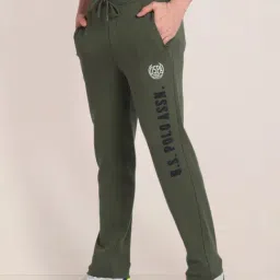 U.S. Polo Assn. Olive Cotton Regular Fit Printed Trackpants-picture-39