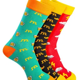 Man Arden Men Pack Of 3 Patterned Calf-Length Socks-picture-25
