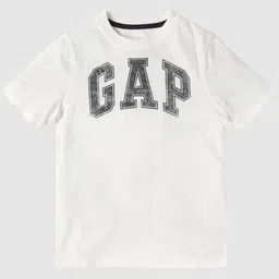 GAP Boys Brand Logo Printed Round Neck Cotton Relaxed Fit T-shirt image 1