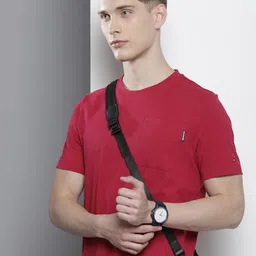 Tommy Hilfiger Pure Cotton With Chest Pocket Solid T-shirt-picture-16